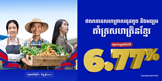 ពង្រីកអាជីវកម្មអ្នកជាមួយឥណទានSME អត្រាការប្រាក់ពិសេសចាប់ពី6.77%