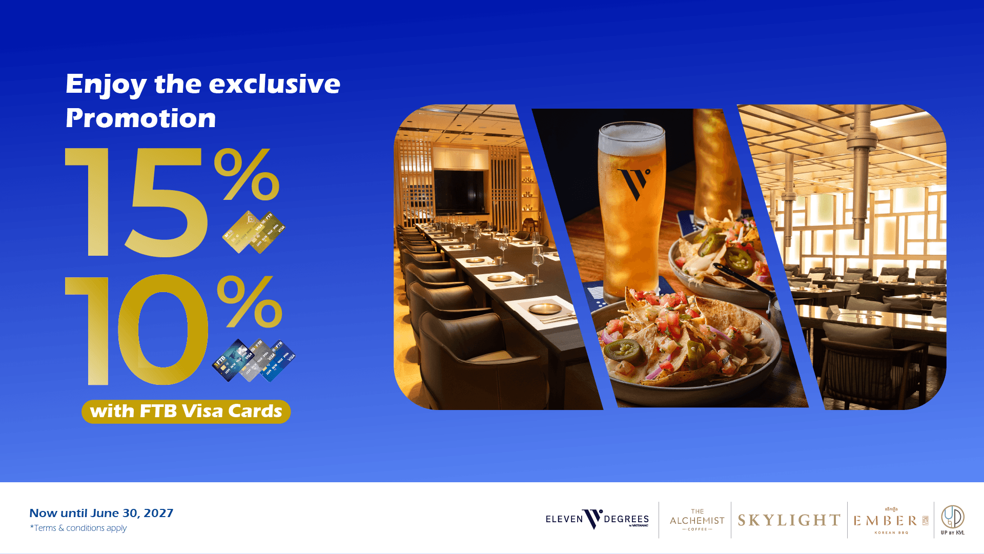 Enjoy 10% &15% discount at Hotel KVL’s Restaurants & Bars