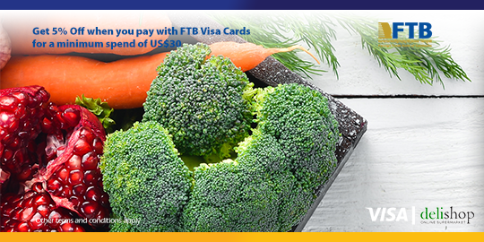 Get 5% Off when you pay with FTB Visa Cards for a minimum spend of US$30